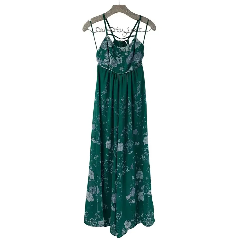 Free People Green Floral Jumpsuit 0 Strappy